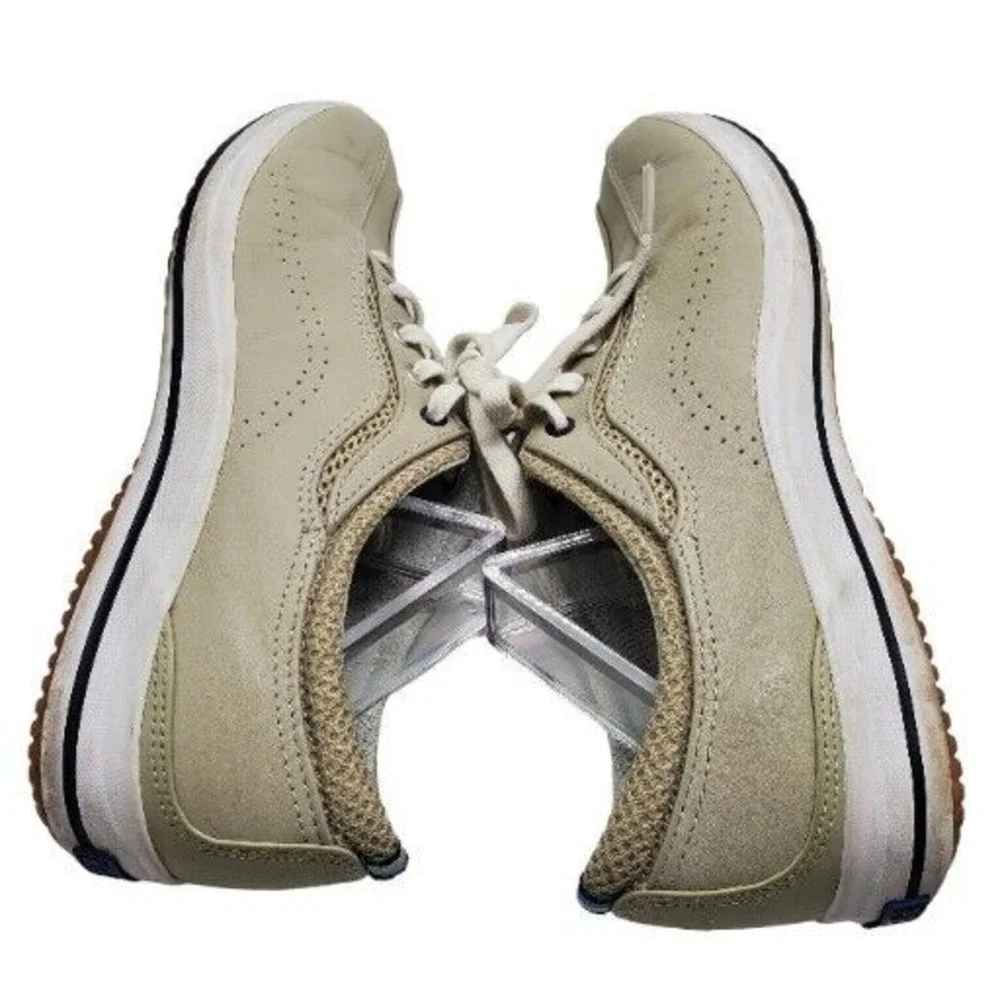 Keds size‎ 9 WH14169M Leather Woman’s Oxford Sneakers Beige Lace Up Vintage